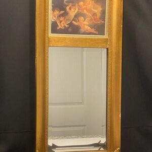 Robert Grace Beveled Cherubs Mirror Hollister CA Victorian Revival 20”-9.25”